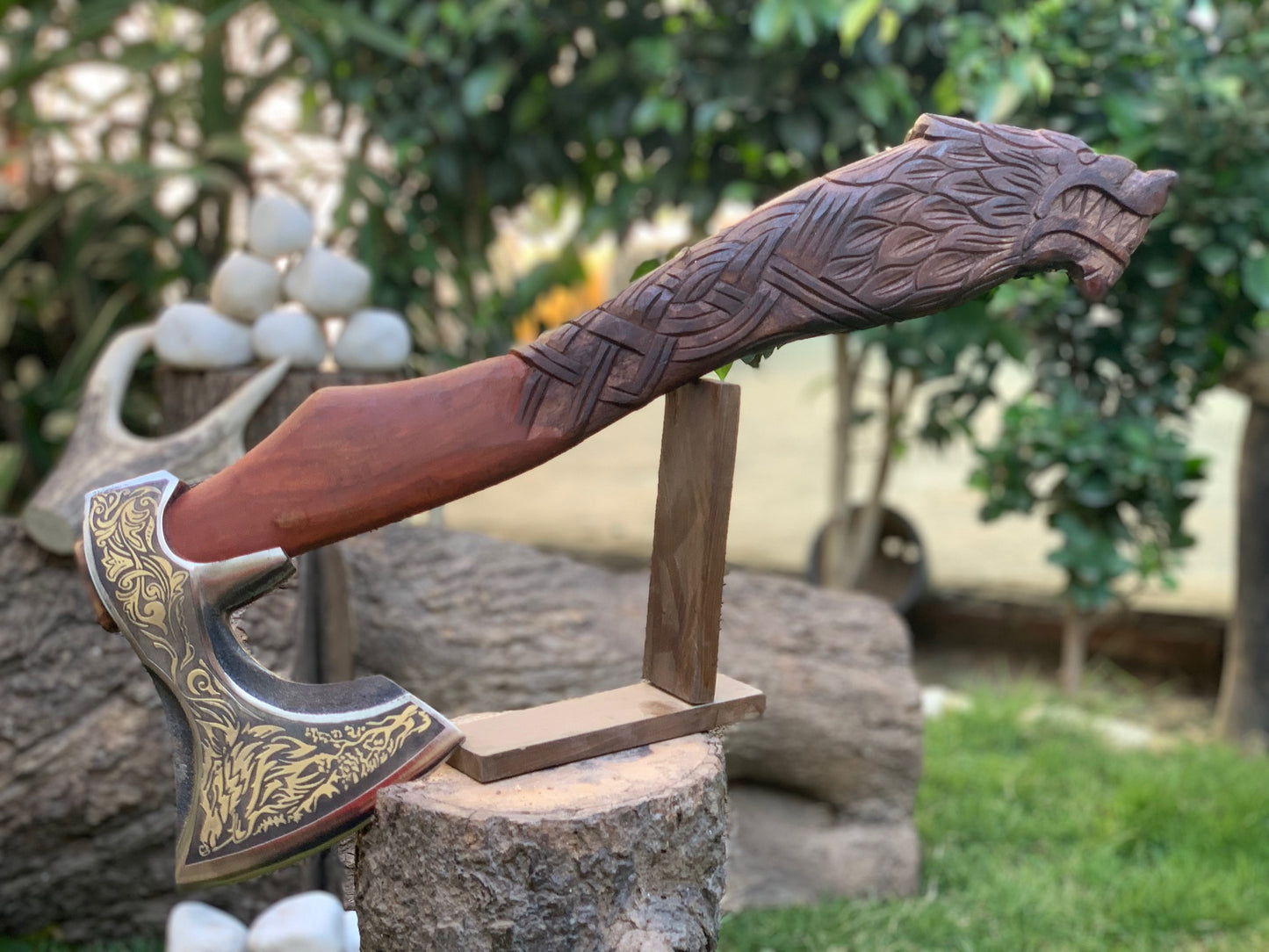 Dragon Handle Viking Axe