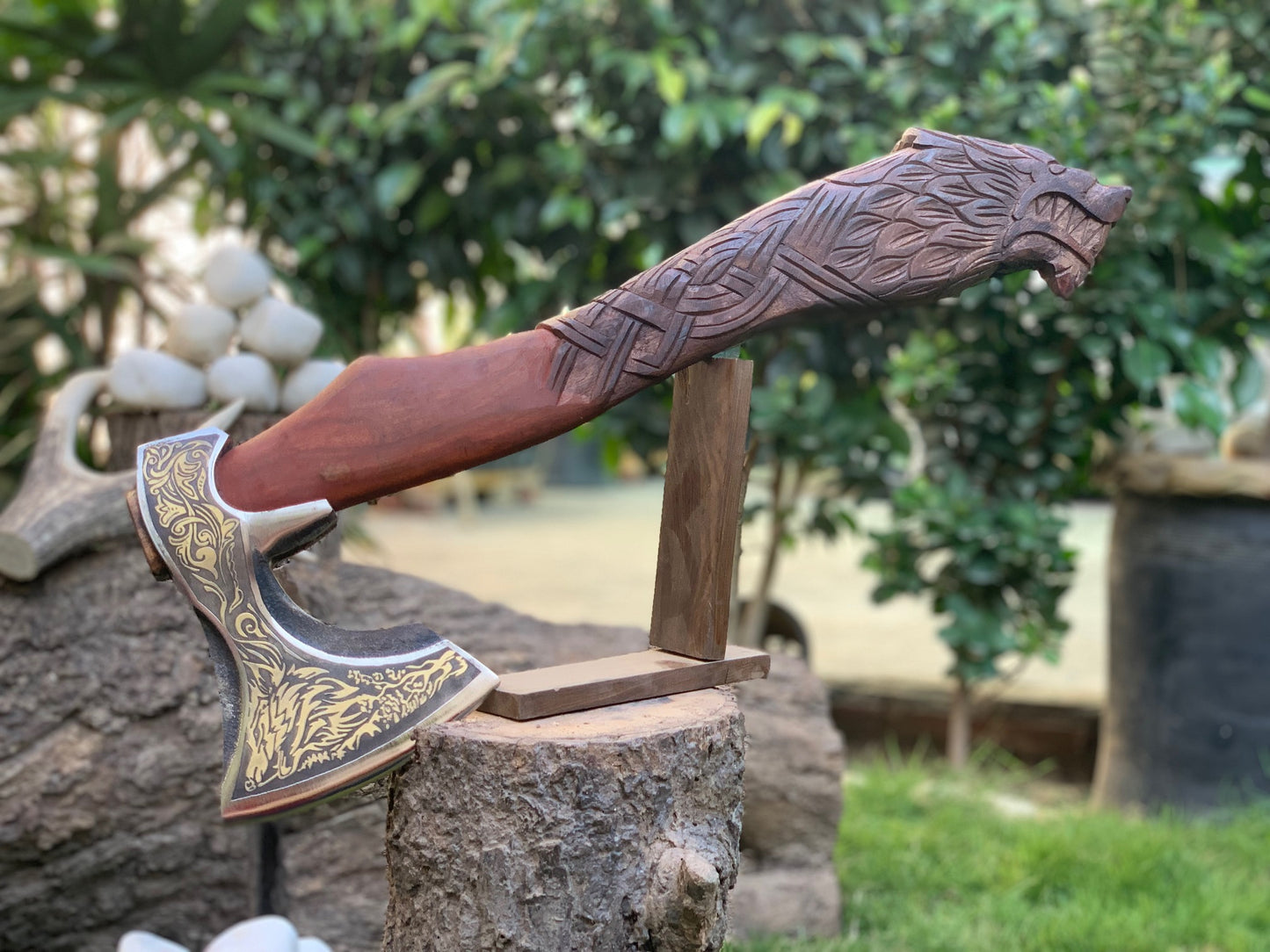 Dragon Handle Viking Axe