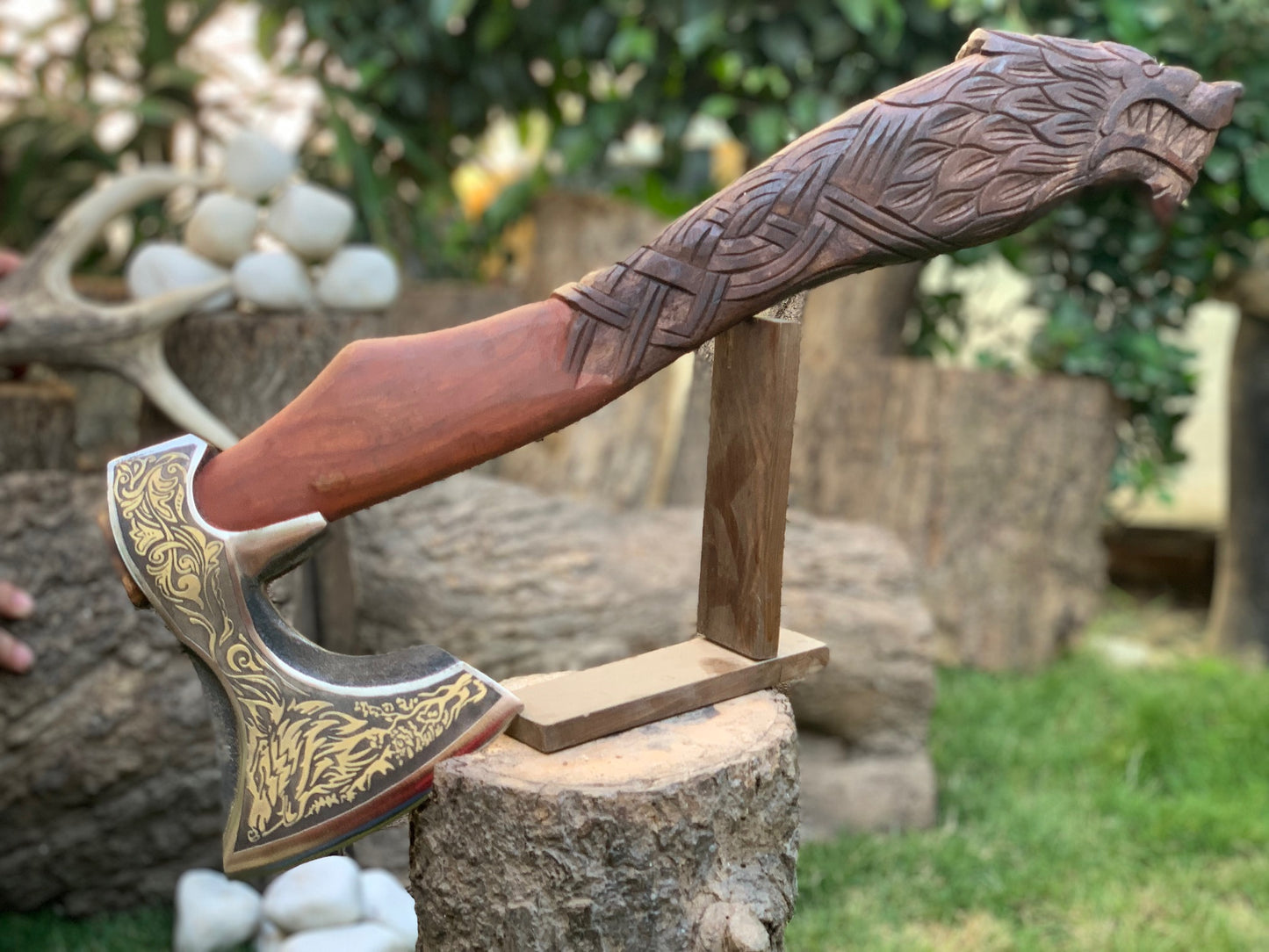 Dragon Handle Viking Axe