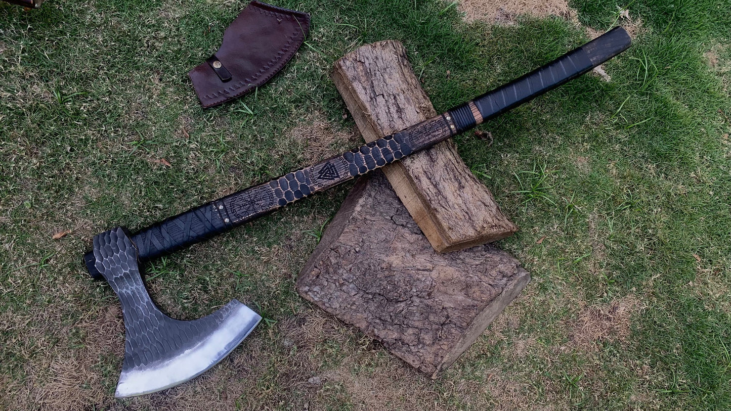 Hammered Carbon steel Viking axe