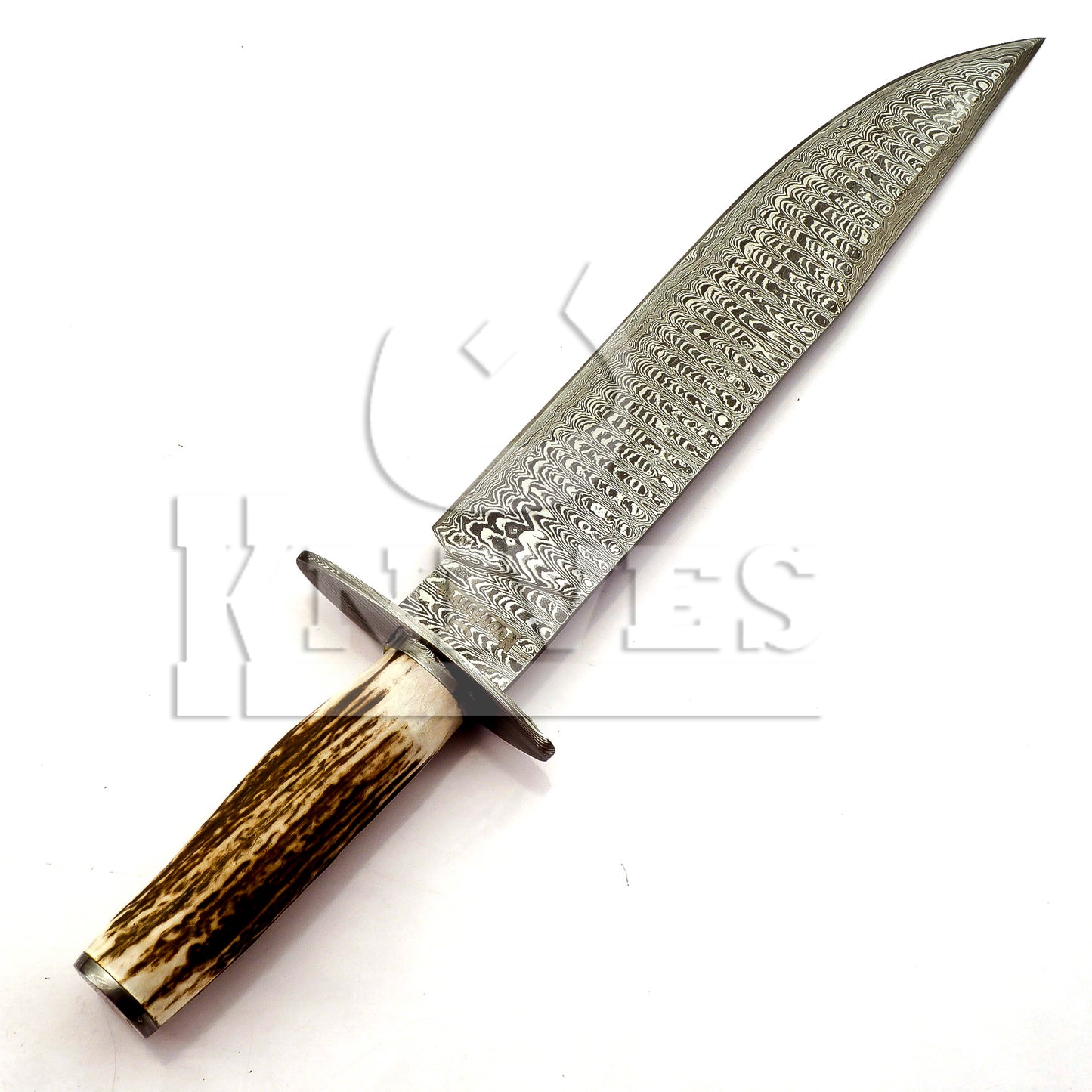 Damascus Steel Bowie with Stag Horn handle