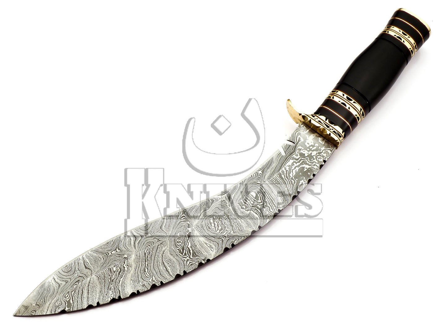 Damascus Steel Kukri knife with Black resin Handle