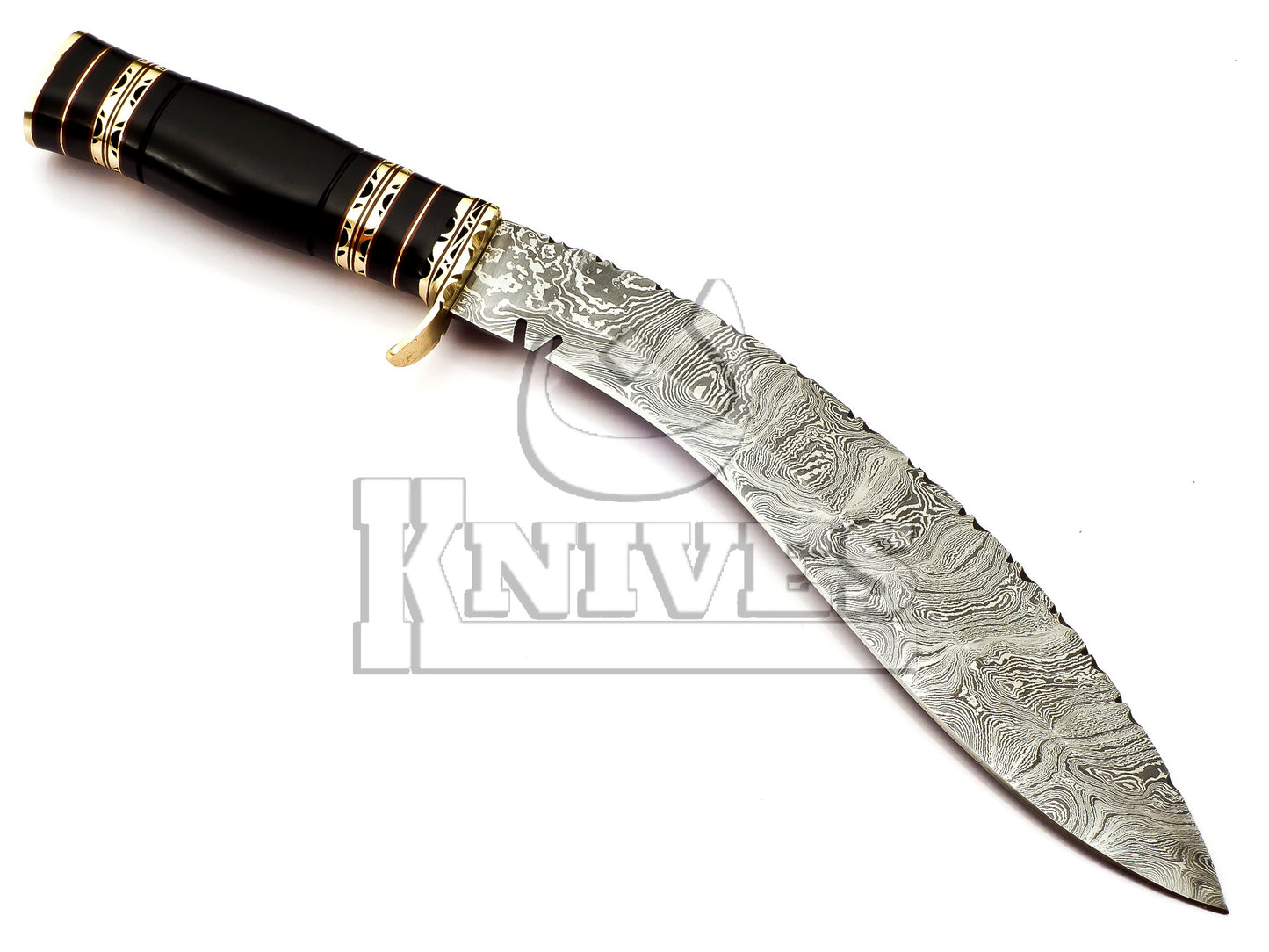 Damascus Steel Kukri knife with Black resin Handle