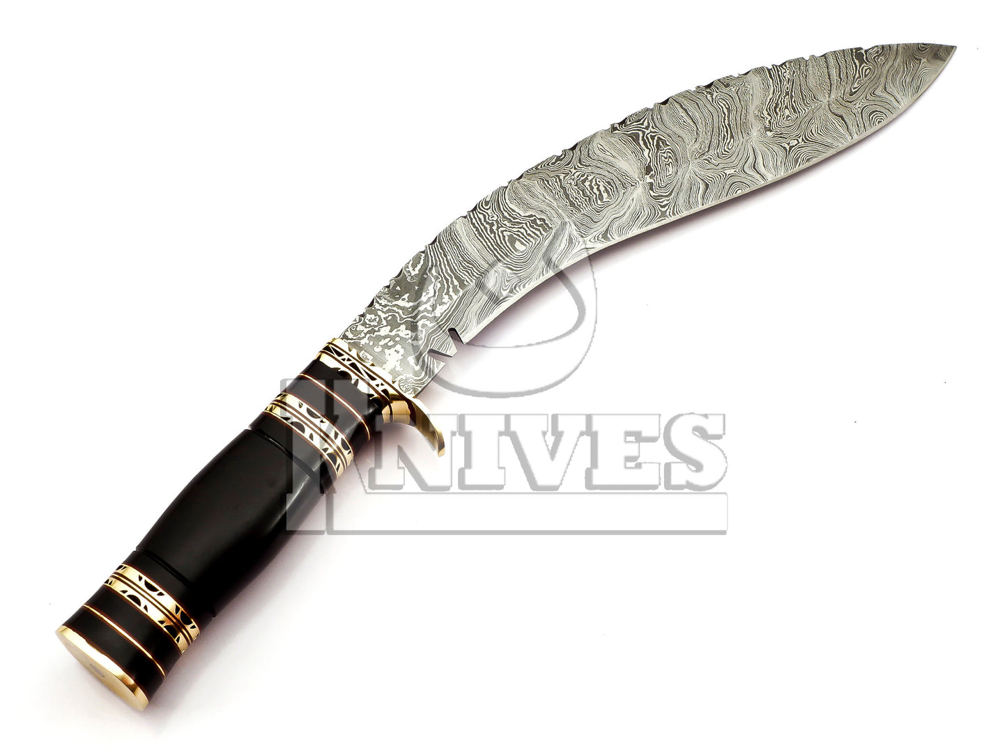 Damascus Steel Kukri knife with Black resin Handle