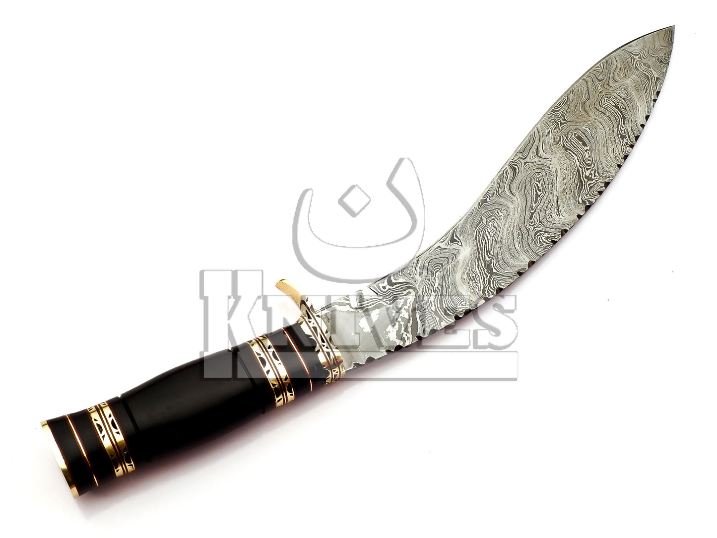 Damascus Steel Kukri knife with Black resin Handle