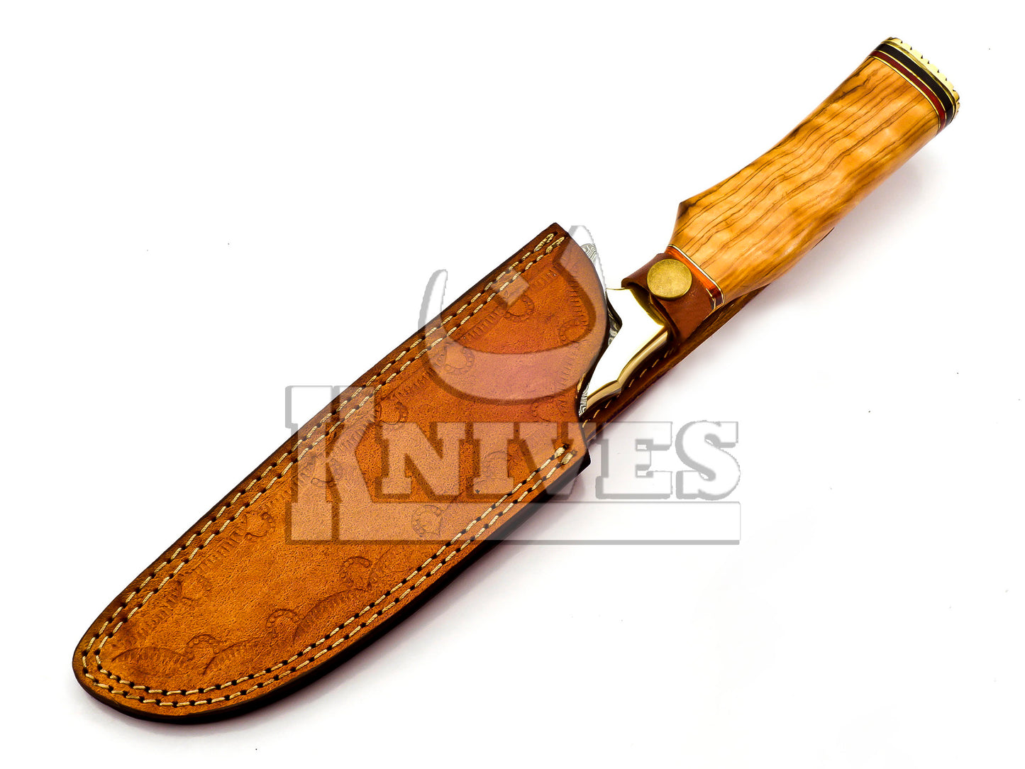 Damascus Steel Chef Knife with Olive Wood Handle