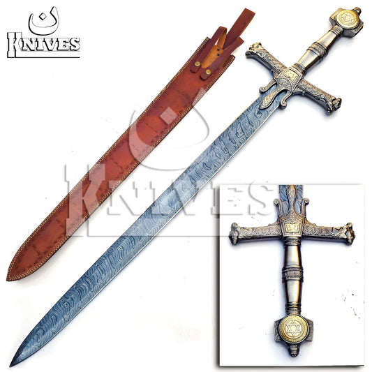Damascus Steel Collectible Viking Sword - 42"