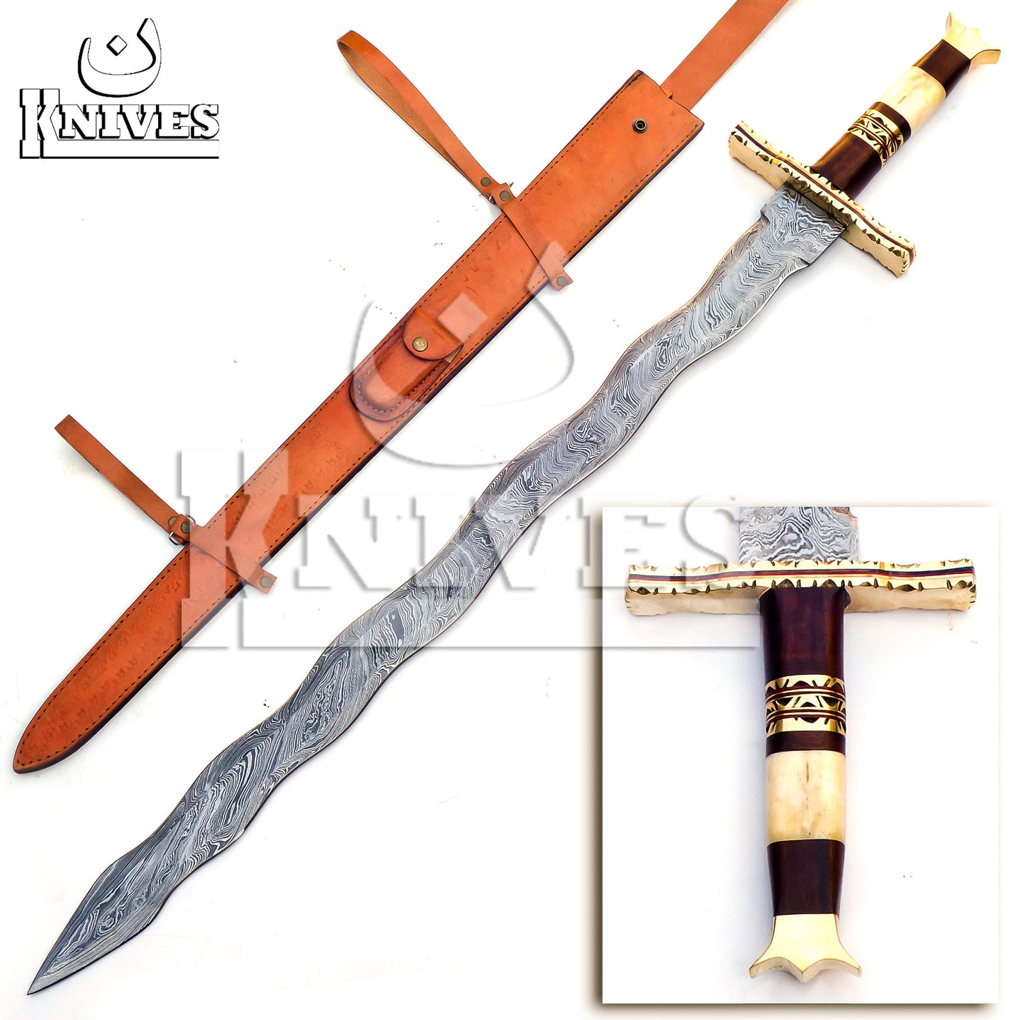 Damascus Steel Collective Viking Sword - 35"