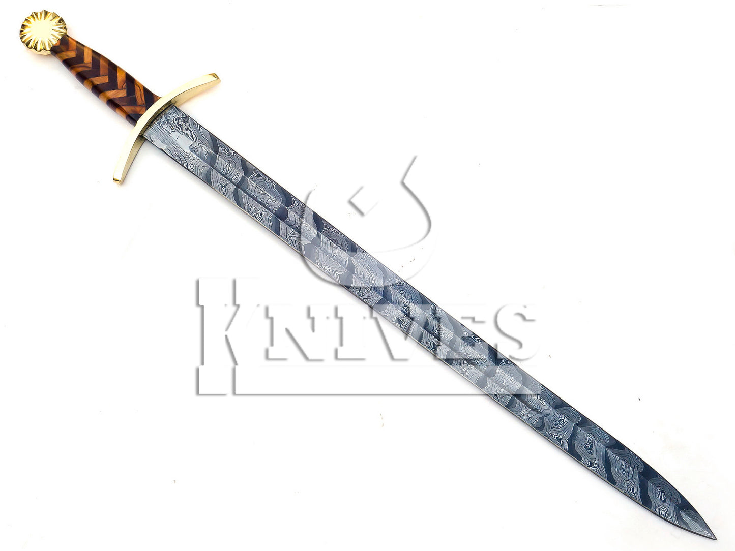 Damascus Steel Viking Sword with Pakka Wood Handle - 32"