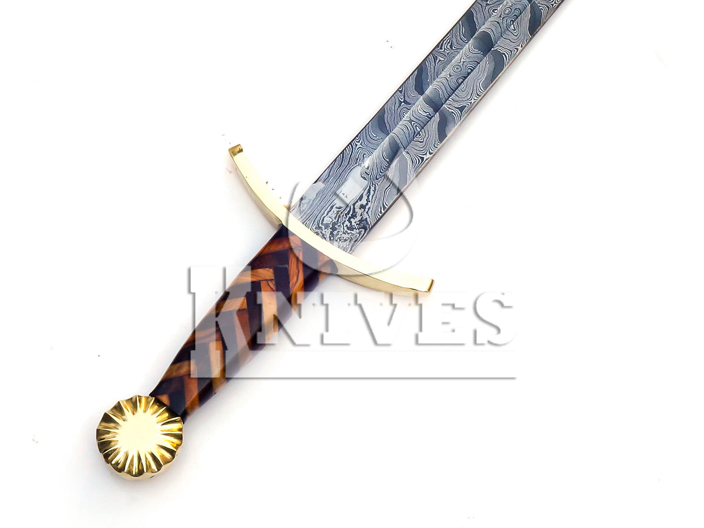 Damascus Steel Viking Sword with Pakka Wood Handle - 32"