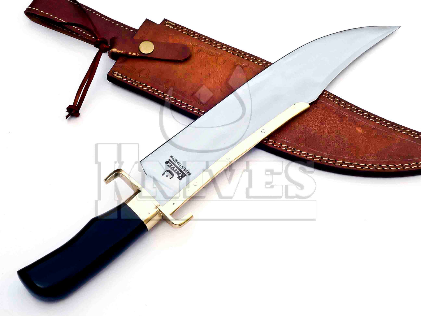 J2 Steel Bowie Knife with Bull Horn Handle