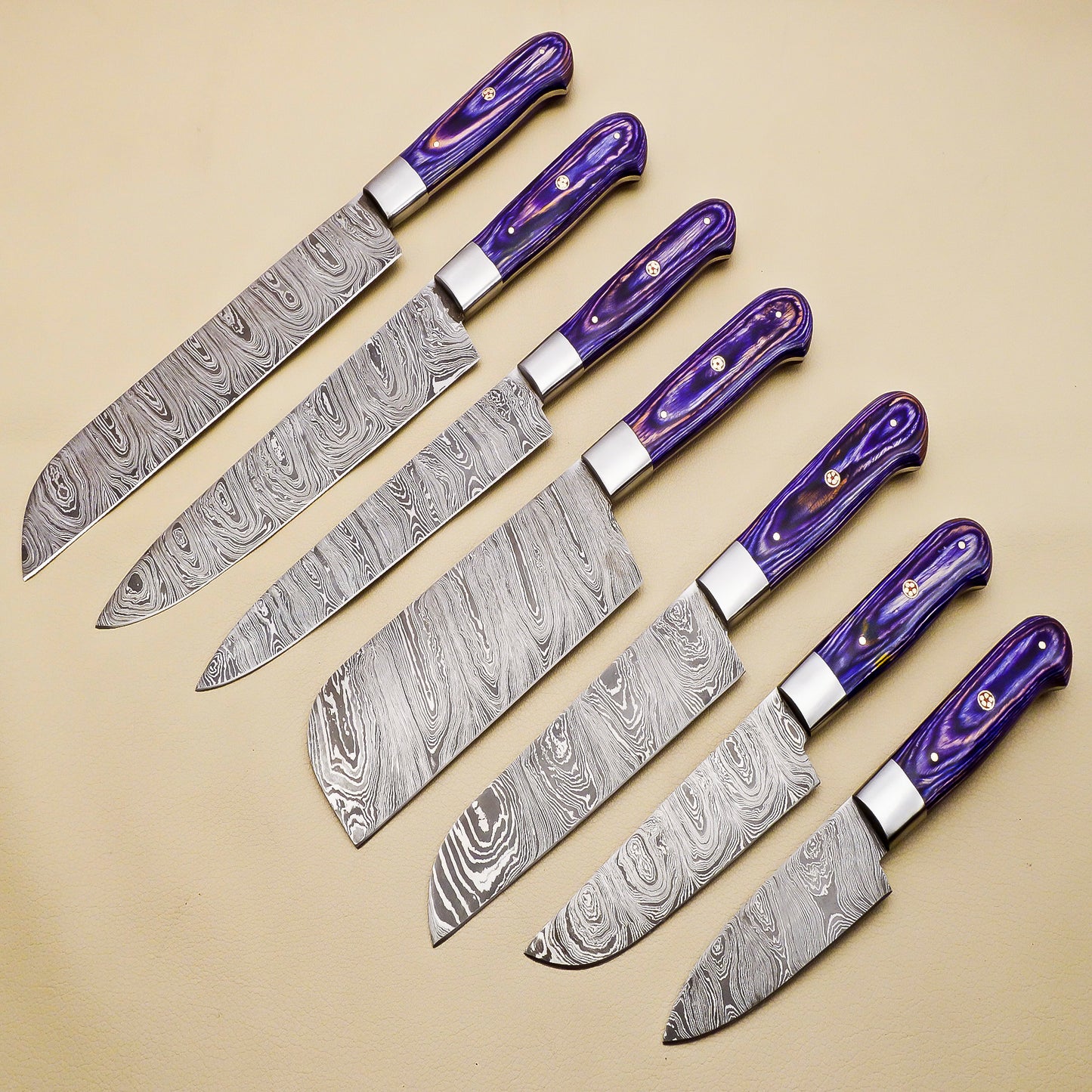 Damascus Steel Kitchen / Chef Knives set