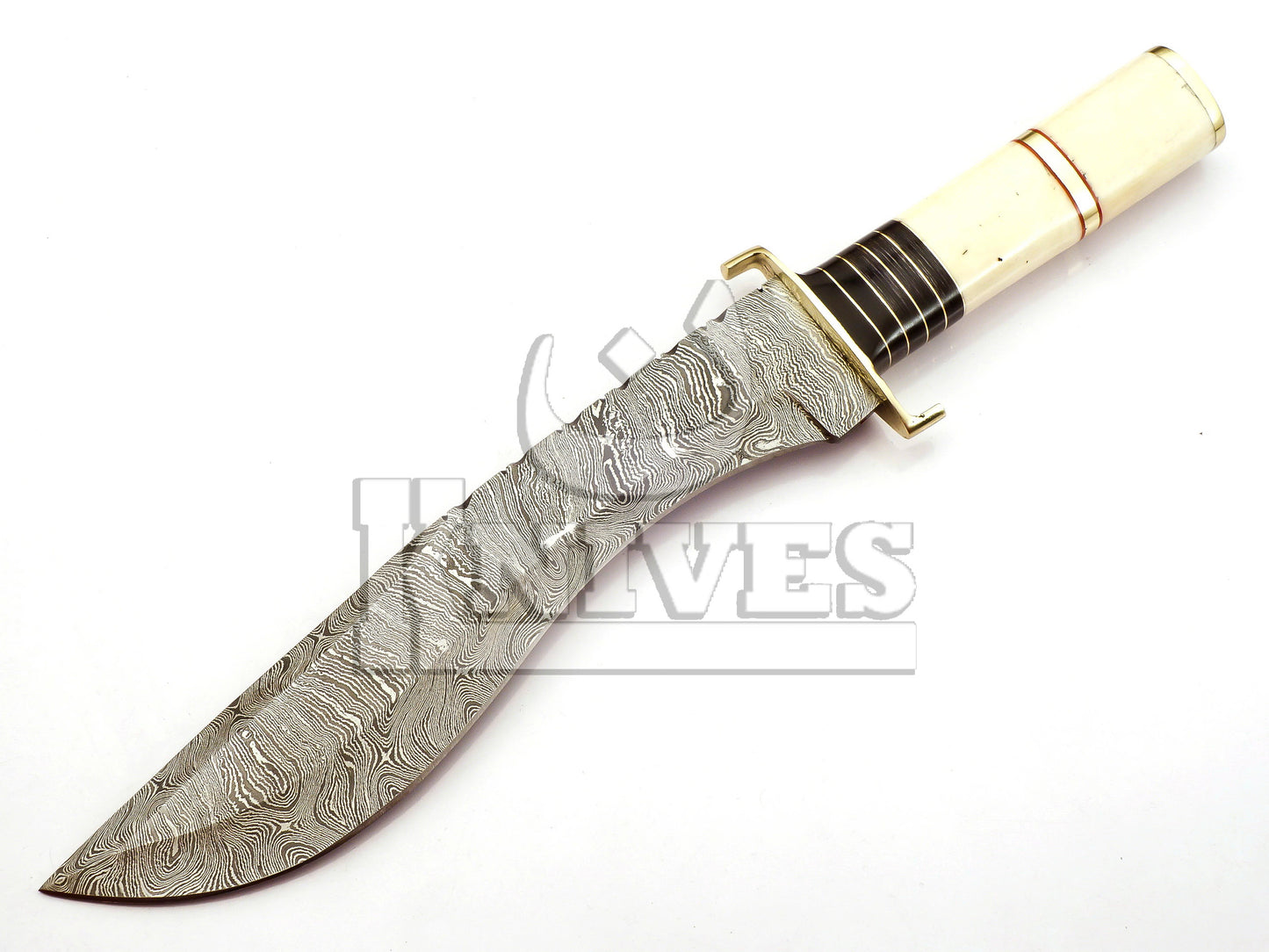 Damascus Steel Kukri Knife with Camel Bone Handle