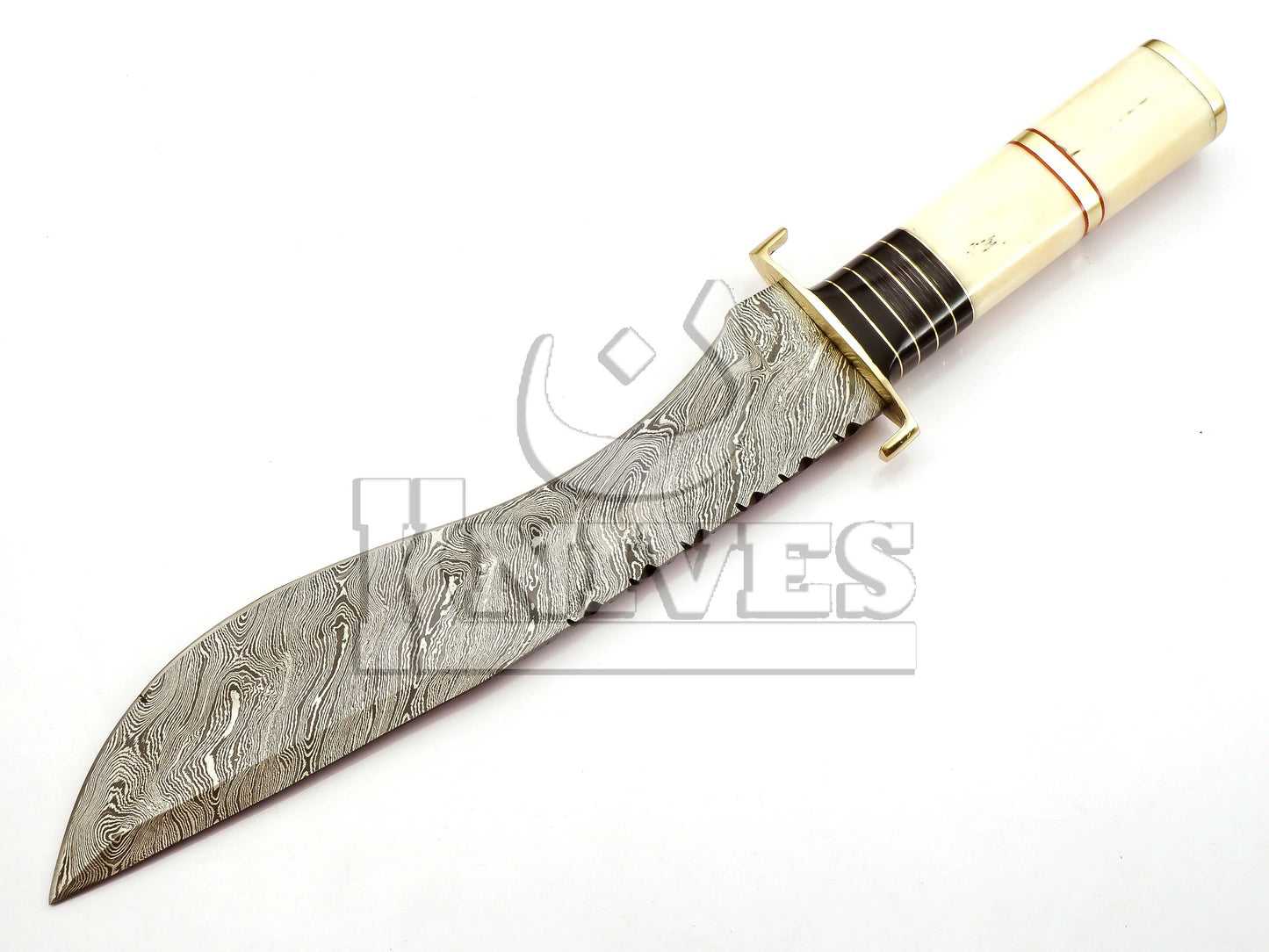 Damascus Steel Kukri Knife with Camel Bone Handle