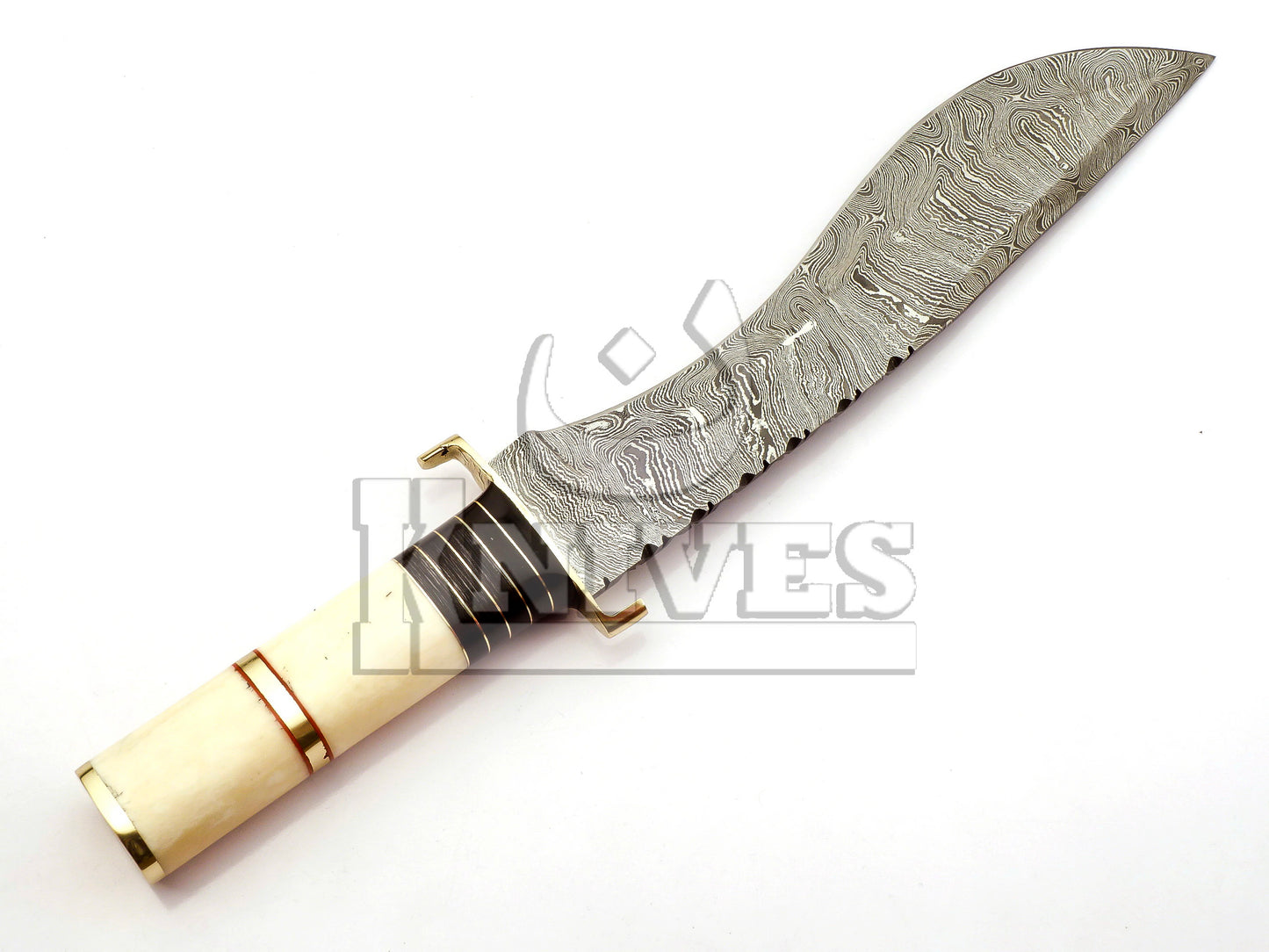 Damascus Steel Kukri Knife with Camel Bone Handle