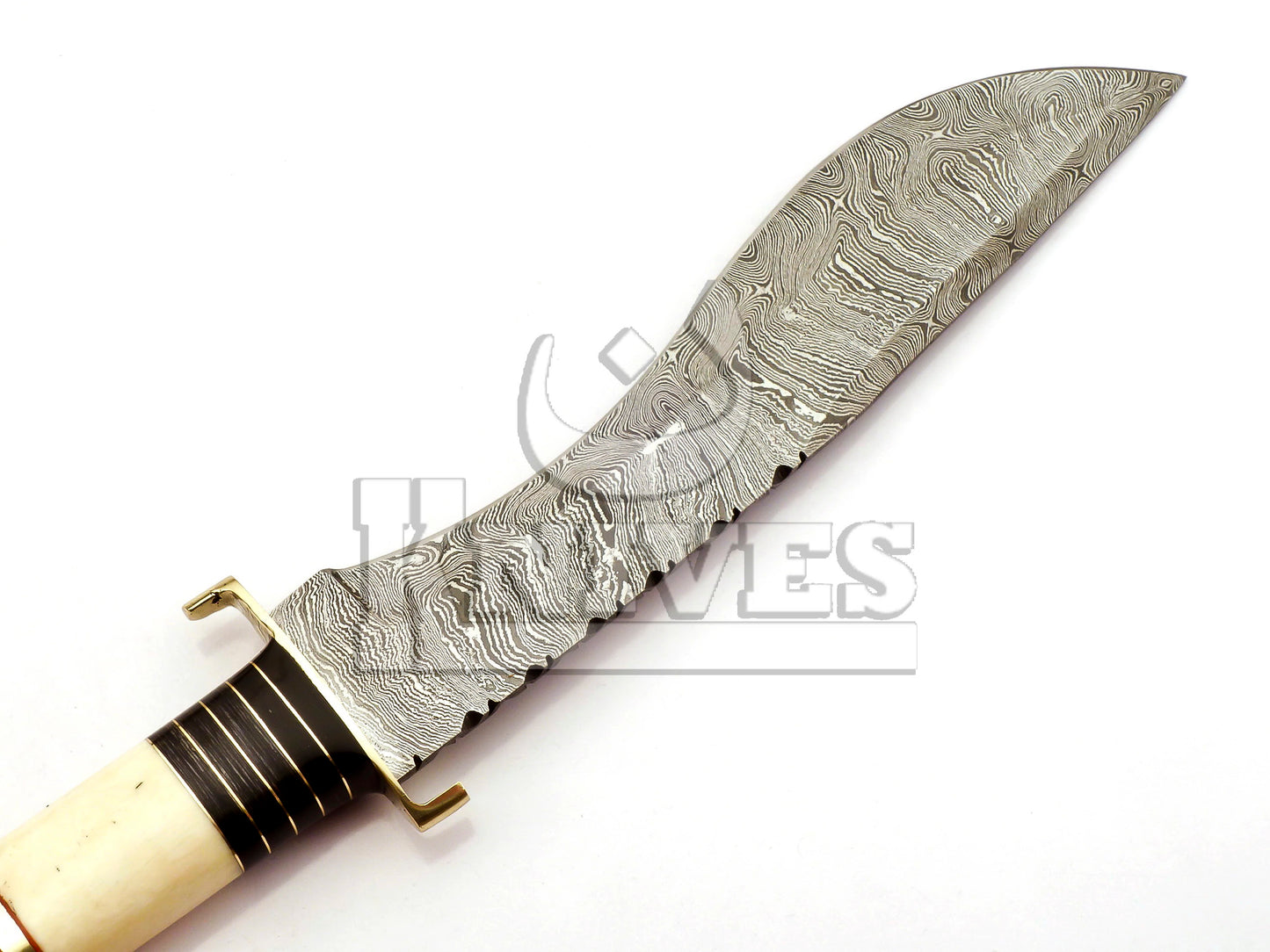 Damascus Steel Kukri Knife with Camel Bone Handle