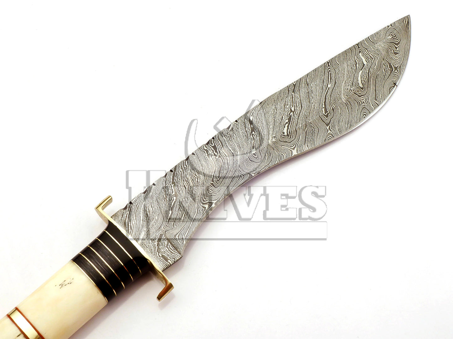 Damascus Steel Kukri Knife with Camel Bone Handle