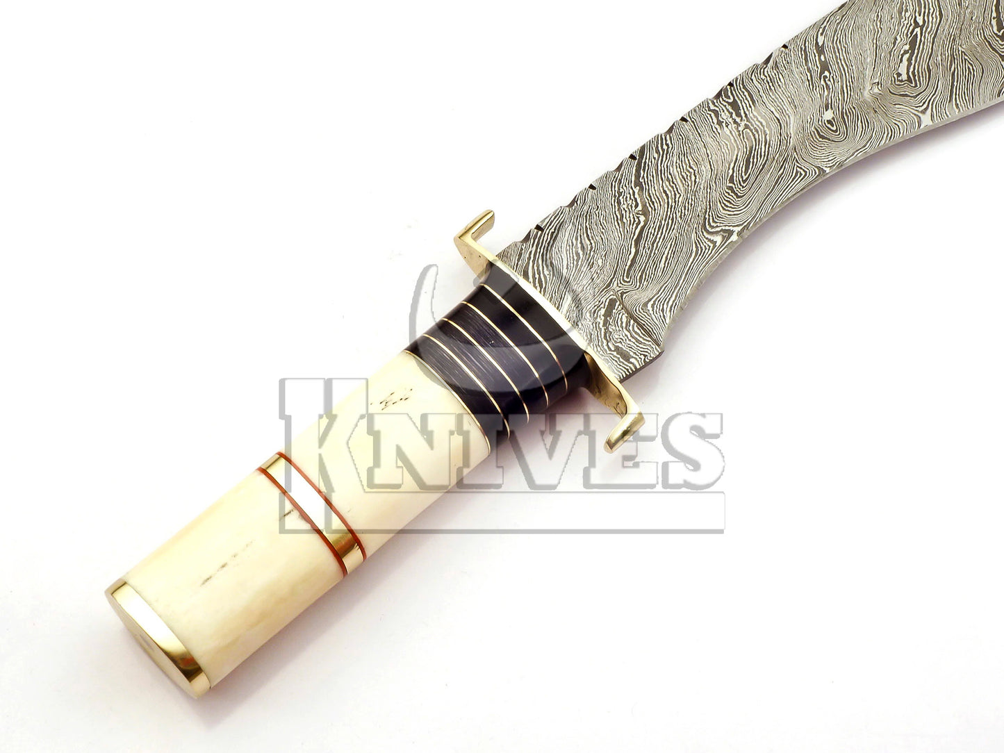 Damascus Steel Kukri Knife with Camel Bone Handle